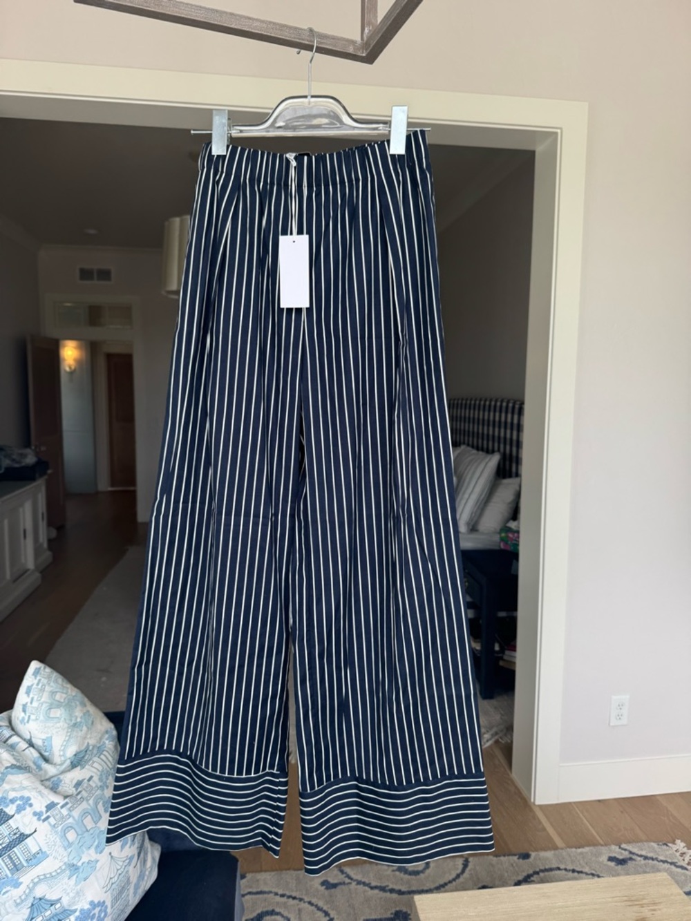 Reformation Navy and White Striped Wide-Leg pants(re-posh for dif color)